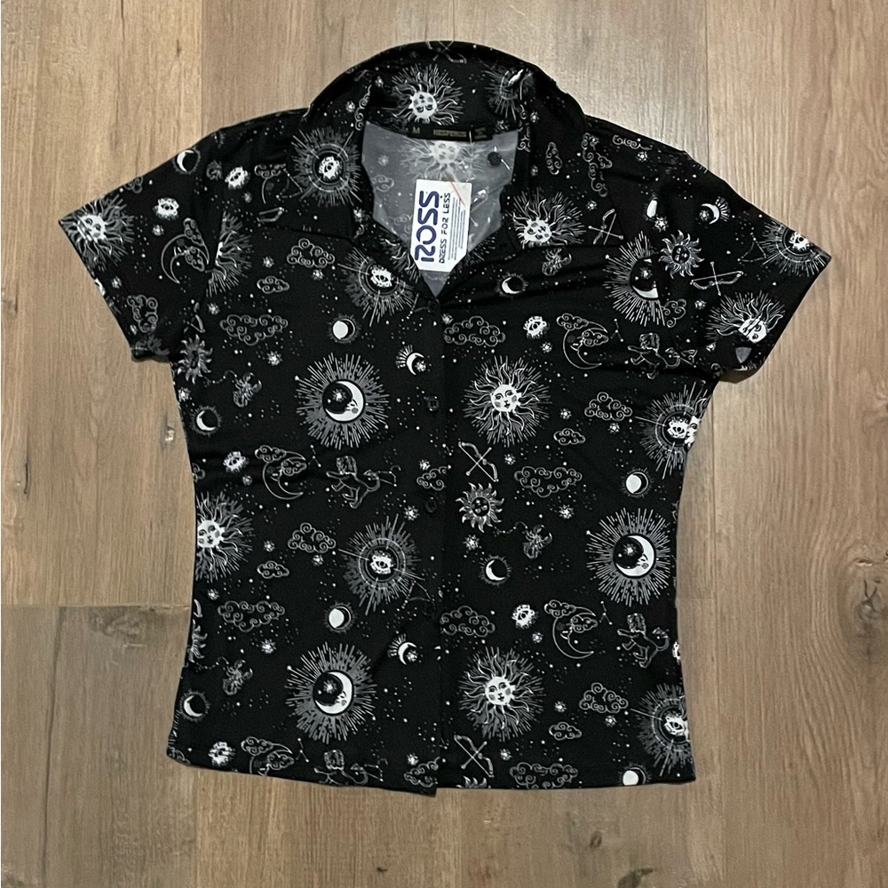 Black Astrology Button Down